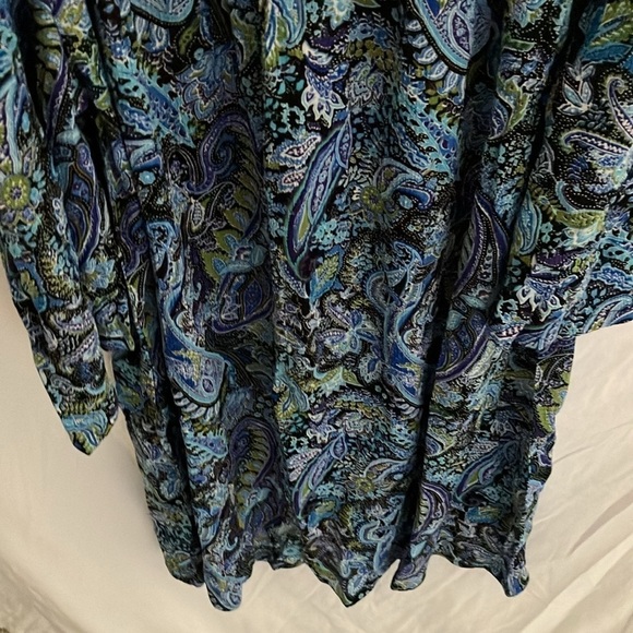 Lascana: Elastic Off the Shoulder (with straps) Blue Paisley Midi Dress- 14 - Picture 9 of 16